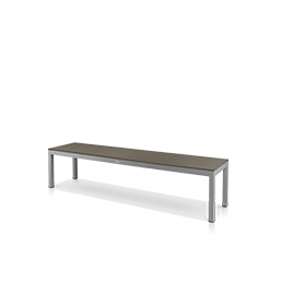 6' Backless Bench Kessler Silver Frame with Gray Seat